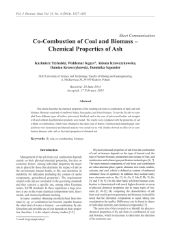 Co-Combustion of Coal and Biomass &ndash; Chemical Properties of Ash