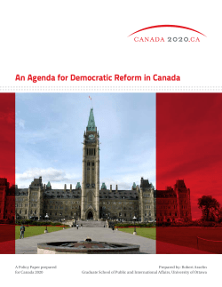 An Agenda for Democratic Reform in Canada