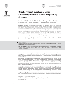 Oropharyngeal dysphagia: when swallowing disorders meet