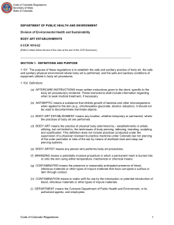 Code of Colorado Regulations - Colorado Secretary of State