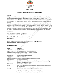 Class 6 Honey Sukkle LESSON 1 WHO DID PATRICK`S