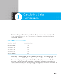 CASE STUDY 1 Calculating Sales Commission