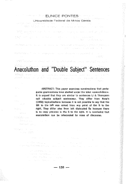 Anacoluthon and&middot; "Double Subject" .Sentences
