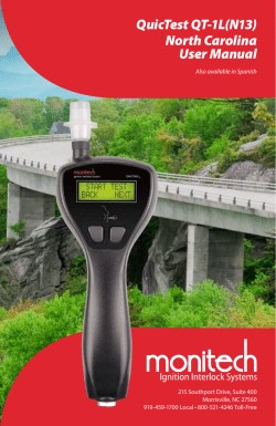 QuicTest QT-1L(N13) North Carolina User Manual