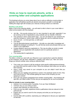 Hints on how to read job adverts, write a covering letter and