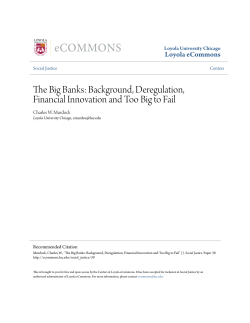 The Big Banks: Background, Deregulation