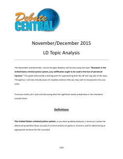 November December 2015 Lincoln Douglas Topic