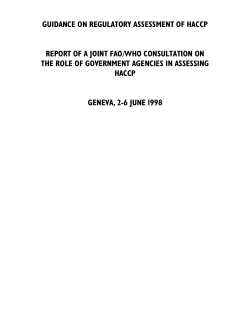 Guidance on Regulatory Assessment of HACCP