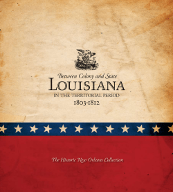 Between Colony and State Louisiana in the Territorial Period 1803
