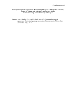 Conceptualizing civic engagement: Orchestrating change at a