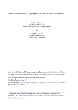Explicit Instrument versus Targeting Rules in the Backward