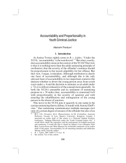 Accountability and Proportionality in Youth Criminal Justice