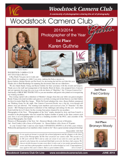 June 2014 Newsletter - The Woodstock Camera Club