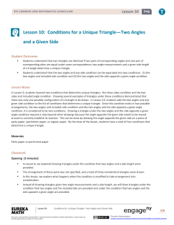 Lesson 10: Conditions for a Unique Triangle―Two Angles and a
