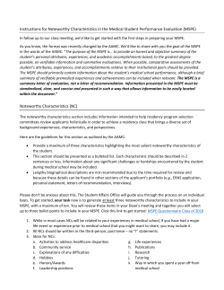 Student Instructions for generating Noteworthy Characteristics