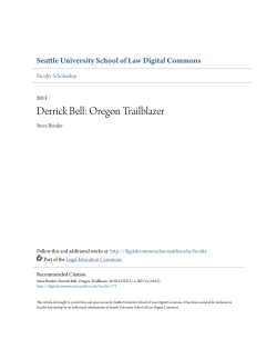 Derrick Bell: Oregon Trailblazer - Seattle University School of Law