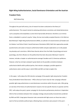 Right-Wing Authoritarianism, Social Dominance Orientation and the