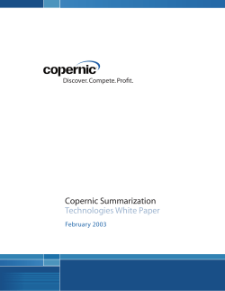 Copernic Summarization-Technologies White Paper