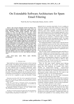 On Extendable Software Architecture for Spam Email Filtering