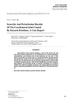 Synovitis And Periarticular Bursitis Of The Coxofemoral Joint