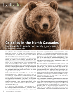 trailtalk - Friends of the North Cascades Grizzly Bear
