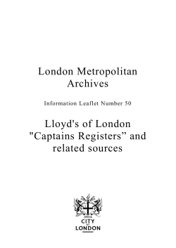 Lloyd`s of London "Captains Registers&rdquo; and related sources