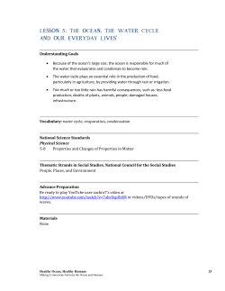 lesson 5: the ocean, the water cycle and our everyday lives