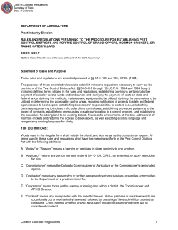 Code of Colorado Regulations - Colorado Secretary of State