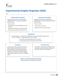 Experimental Graphic Organizer (EGO)