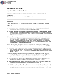 Code of Colorado Regulations - Colorado Secretary of State