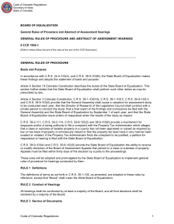 Code of Colorado Regulations - Colorado Secretary of State