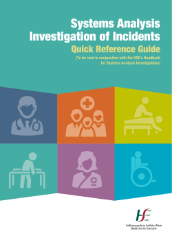 Systems Analysis Investigation of Incidents