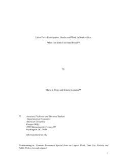 Labor Force Participation, Gender and Work in South Africa: What