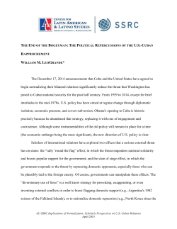 The December 17, 2014 announcements that Cuba and the United