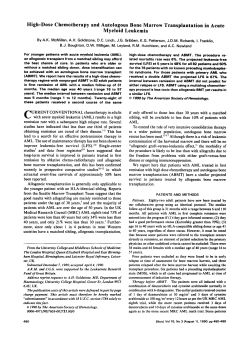 High-Dose Chemotherapy and Autologous Bone