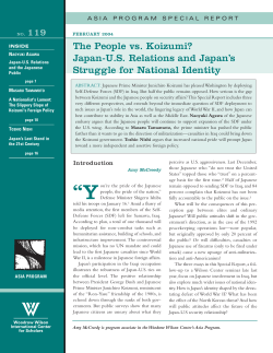 The People vs. Koizumi? Japan-U.S. Relations and Japan`s