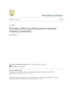 Principles of the Law of Succession to Intestate
