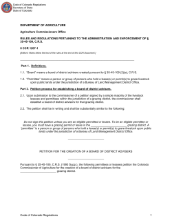 Code of Colorado Regulations - Colorado Secretary of State