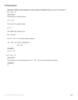 Determine whether each trinomial is a perfect square