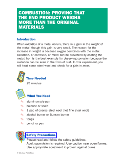 combustion: proving that the end product weighs more than the