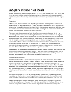 Sno-park misuse riles locals