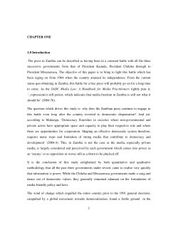 CHAPTER ONE 1.0 Introduction The press in Zambia can be