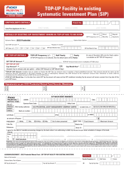SIP TOP-UP Mandate Form - ICICI Prudential Mutual Fund