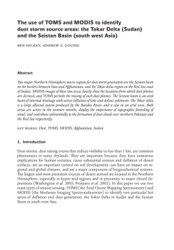 The use of TOMS and MODIS to identify dust storm source areas: the