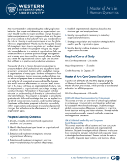 Master of Arts in Human Dynamics - Western International University