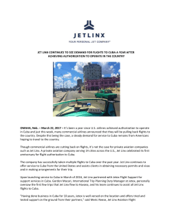 JET LINX CONTINUES TO SEE DEMAND FOR FLIGHTS TO CUBA