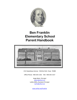 Ben Franklin Elementary School Parent Handbook