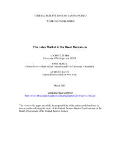 The Labor Market and the Great Recession