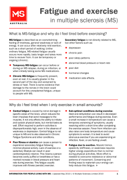 Fatigue and exercise