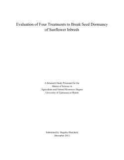 Evaluation Of Four Treatments To Break Seed Dormancy Of